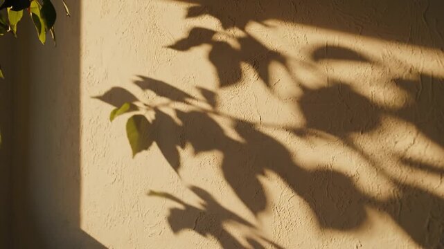 Soft shadows moving across the wall, static shot
