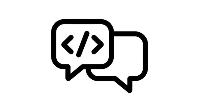 Coding speech bubble icon for web developer