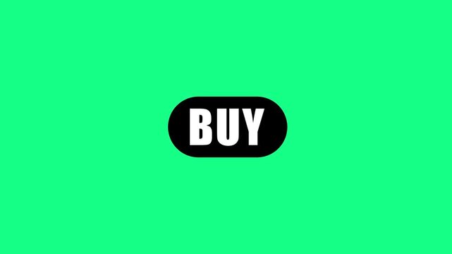 Buy button animation on green screen, e-commerce call to action overlay for digital marketing chroma key