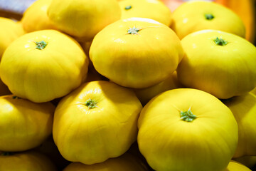 Yellow pattypan squash close-up © ProShine Studio