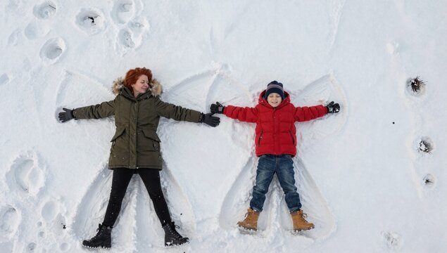 young couple in winter