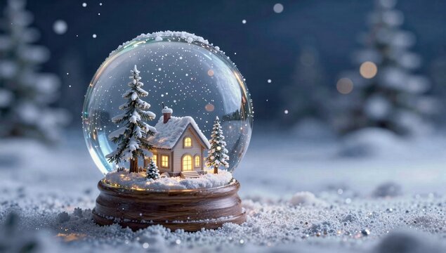 christmas ball in snow