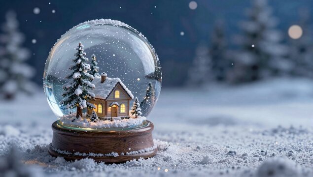 christmas ball in snow