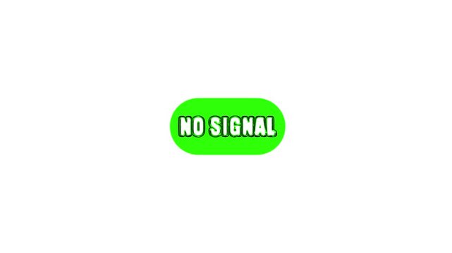 No signal green screen overlay for broadcast glitch and tv error effects chroma key television