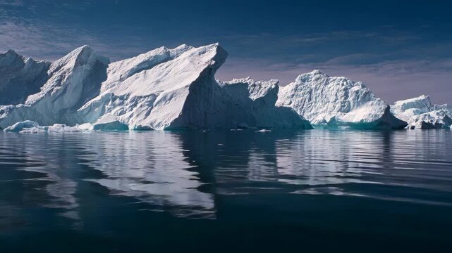 Majestic icy landscape in the Arctic ocean, showcasing the beauty of nature and the fragility of our planet's polar regions.
