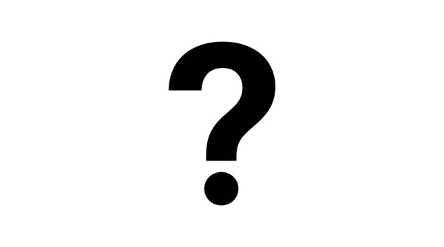 Large Black Question Mark Symbol.