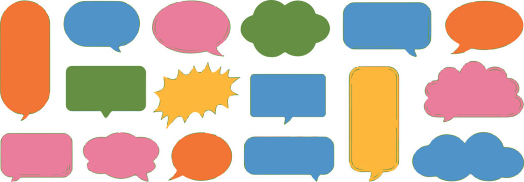 speech bubble flat speech and thought bubble clipart for design