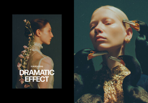 Vertical Dramatic Filmic Photo Effect For Poster And Print Design