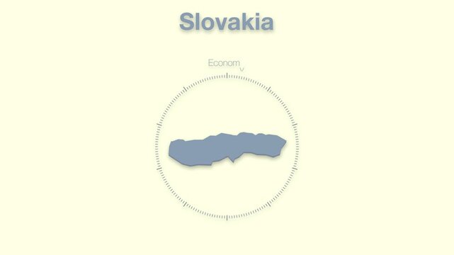 Slovakia MAP revealing minimalistic animated data analytics for presentations, videos, corporate, documentery 