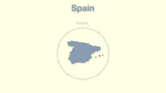 Spain MAP revealing minimalistic animated data analytics for presentations, videos, corporate, documentery 
