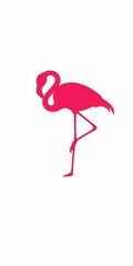 Obraz premium Flamingo silhouette against white background, elegant and simple design, solitude, silhouette
