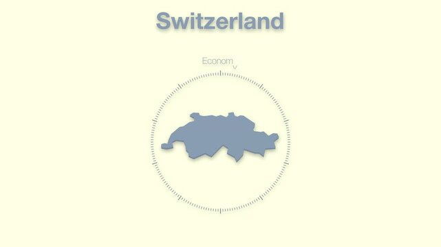 Switzerland MAP revealing minimalistic animated data analytics for presentations, videos, corporate, documentery 