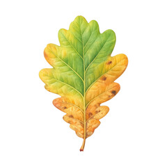 Fototapeta premium PNG Vibrant autumn oak leaf illustration.