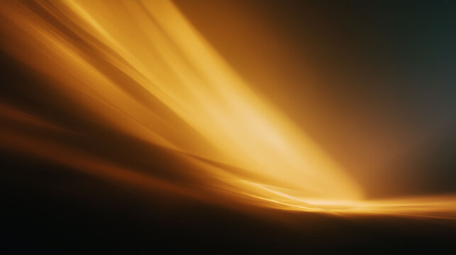 Broad diagonal beam of warm golden light cutting through dark background