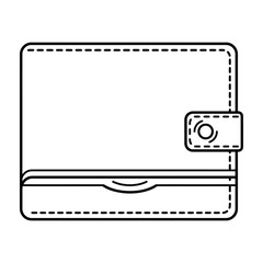 Fototapeta premium Leather wallet with card slot and cash compartment isolated on white background simple design