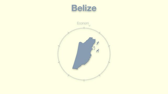 Belize MAP revealing minimalistic animated data analytics for presentations, videos, corporate, documentery 