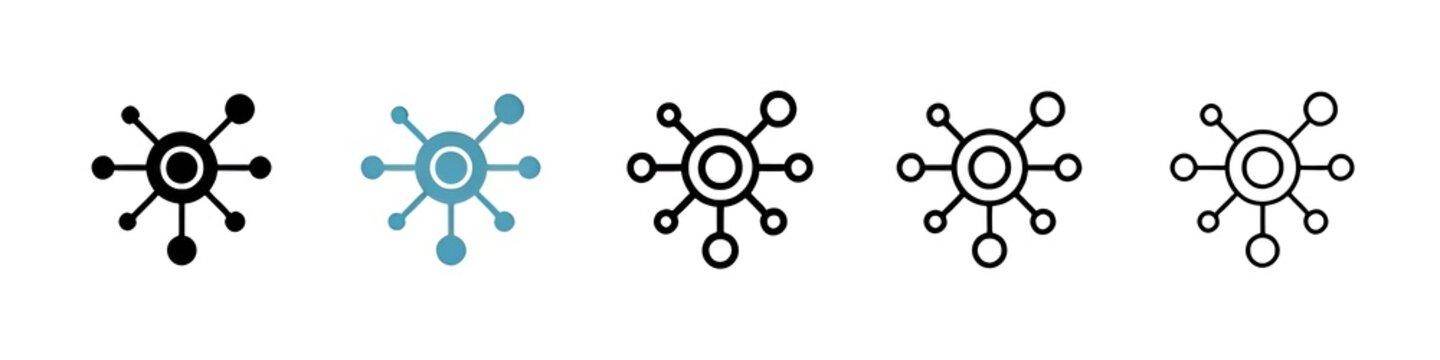 Decentralized line icon vector set. Thin line customizable illustration. Contour symbol. Vector isolated outline drawing. Editable stroke