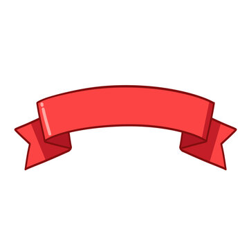 Red Curved Banner Ribbon
