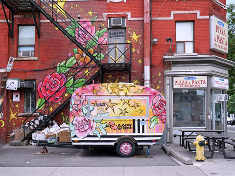 Colorful cookie van, Kensington Market area of Toronto