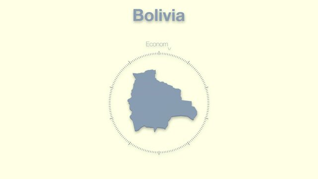 Bolivia MAP revealing minimalistic animated data analytics for presentations, videos, corporate, documentery 
