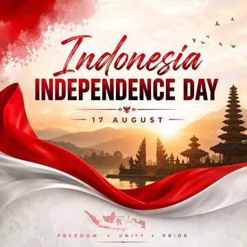 Indonesia independence day celebration banner