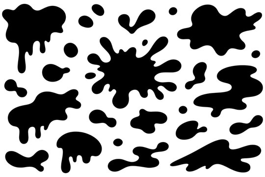 Black Ink Splatter Shapes