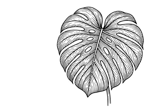 Monstera Leaf Illustration