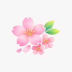 Obraz premium Elegant pink cherry blossoms illustration.