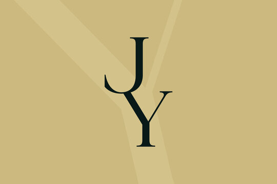 JY or YJ letter logo icon design. Classic style luxury initials monogram.