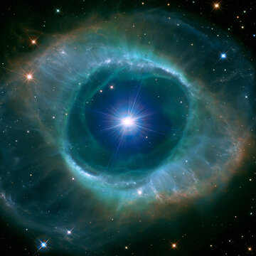 Planetary Nebula with Dying Star, End-of-Life Stellar Beauty
