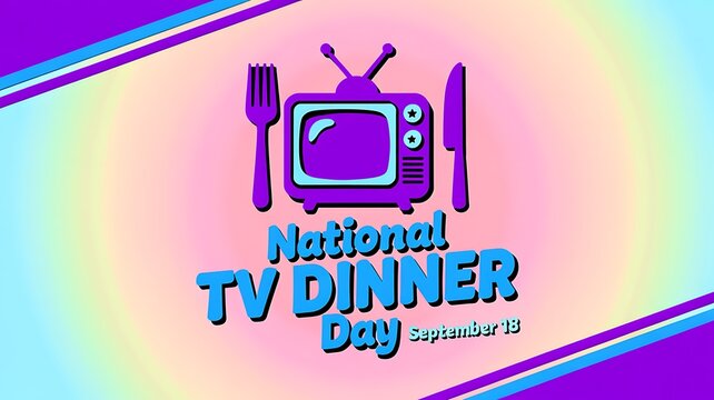 National tv dinner day graphic design featuring retro television set television broadcast nostalgia entertainmen