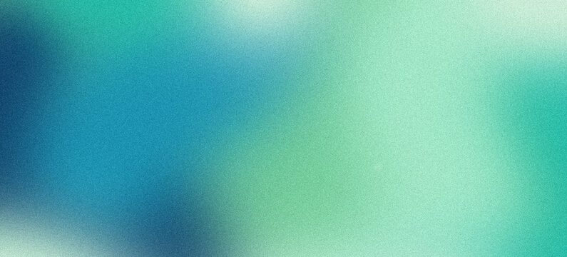 Abstract background featuring a soft gradient blend of cool blue and refreshing mint green tones with a subtle vintage film grain texture overlay