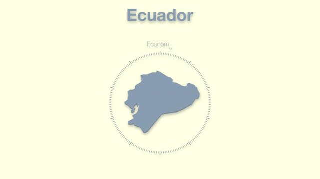 Ecuador MAP revealing minimalistic animated data analytics for presentations, videos, corporate, documentery 