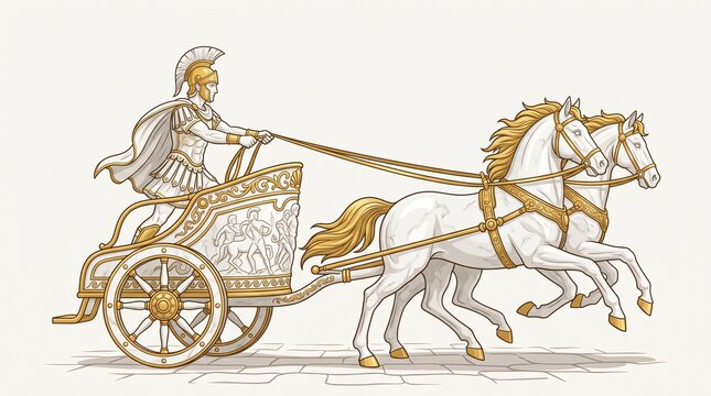 Ancient greek chariot illustration