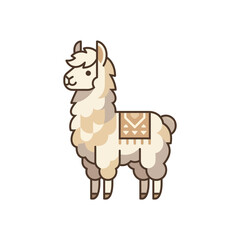 Fototapeta premium Pop-art llama character with colorful blanket.