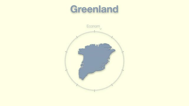 Greenland MAP revealing minimalistic animated data analytics for presentations, videos, corporate, documentery 