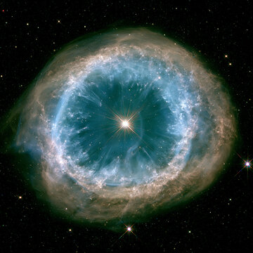 Planetary Nebula with Dying Star, End-of-Life Stellar Beauty