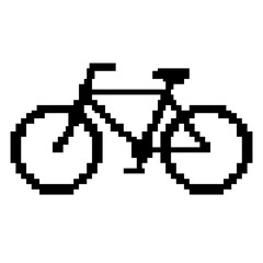 Fototapeta premium Simplified pixel art bicycle transport icon.