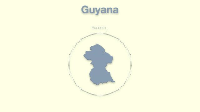 Guyana MAP revealing minimalistic animated data analytics for presentations, videos, corporate, documentery 