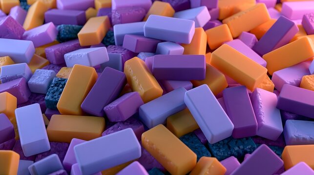 plastic rectangle dynamic shapes. 3d rendering.