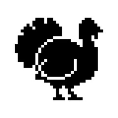 Fototapeta premium Stylized turkey pixel art graphic.