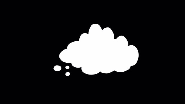 Dynamic thought fast bubble doodle animation alpha channel