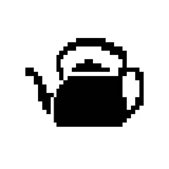 Fototapeta premium Teapot kettle pixel icon.
