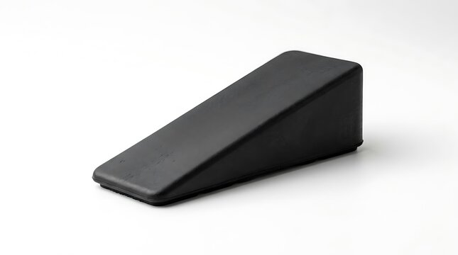 Black rubber door wedge stopper for holding doors open at home or office