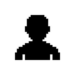 Fototapeta premium User profile silhouette pixel art icon for social media.