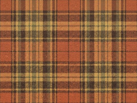 Seamless plaid textile pattern with warm autumnal colors and a classic woven texture
