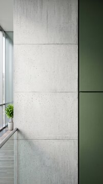 Fondo de presentaci&oacute;n moderno, hormig&oacute;n arquitect&oacute;nico limpio y acento de verde musgo