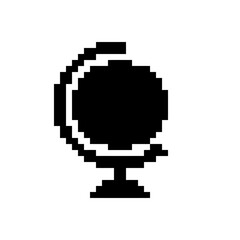 Fototapeta premium World globe pixel art icon with stand.