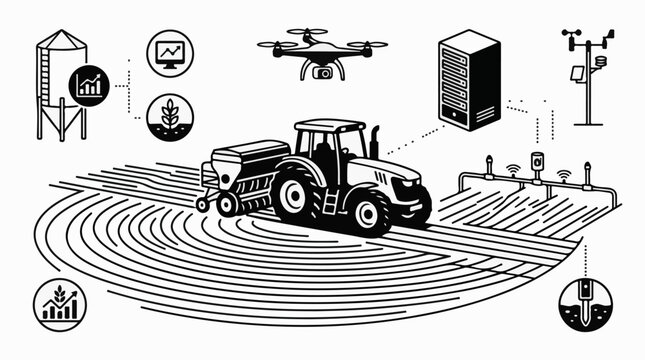 Modern farm technology integration for efficient crop production and data analysis