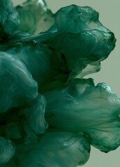 Obraz premium Abstract digital art piece that appears to be made up of multiple layers of fluid or fluid fluid. the colors are predominantly green, with some hints of blue and white.